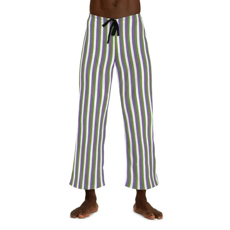 Trendy Purple Stripes Mens Pajama Pants
