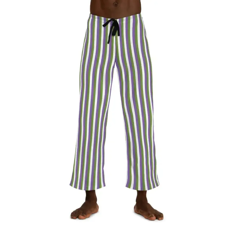 Trendy Purple Stripes Mens Pajama Pants