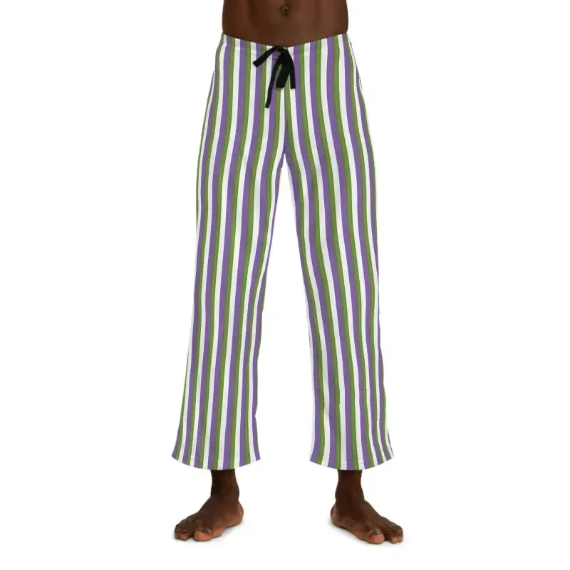 Trendy Purple Stripes Mens Pajama Pants