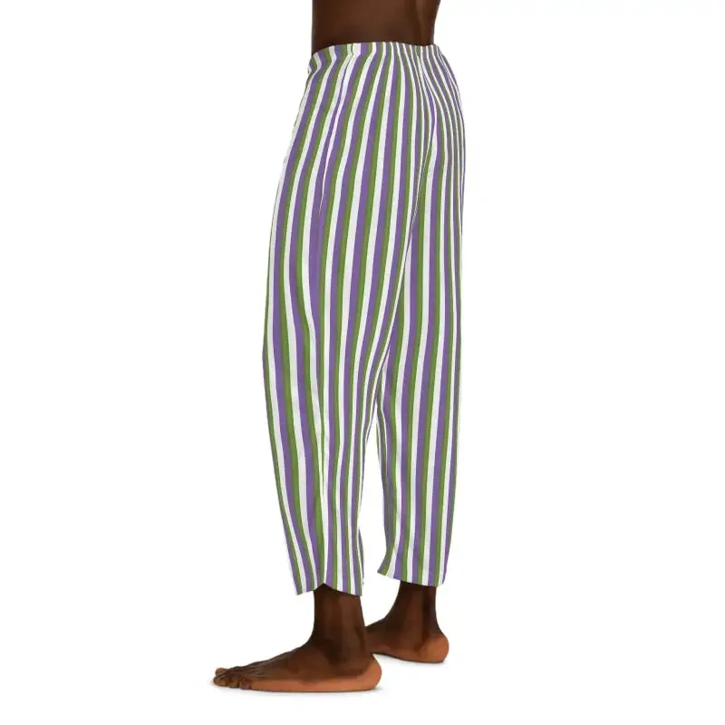 Trendy Purple Stripes Mens Pajama Pants
