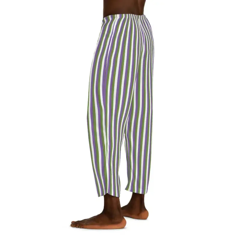 Trendy Purple Stripes Mens Pajama Pants