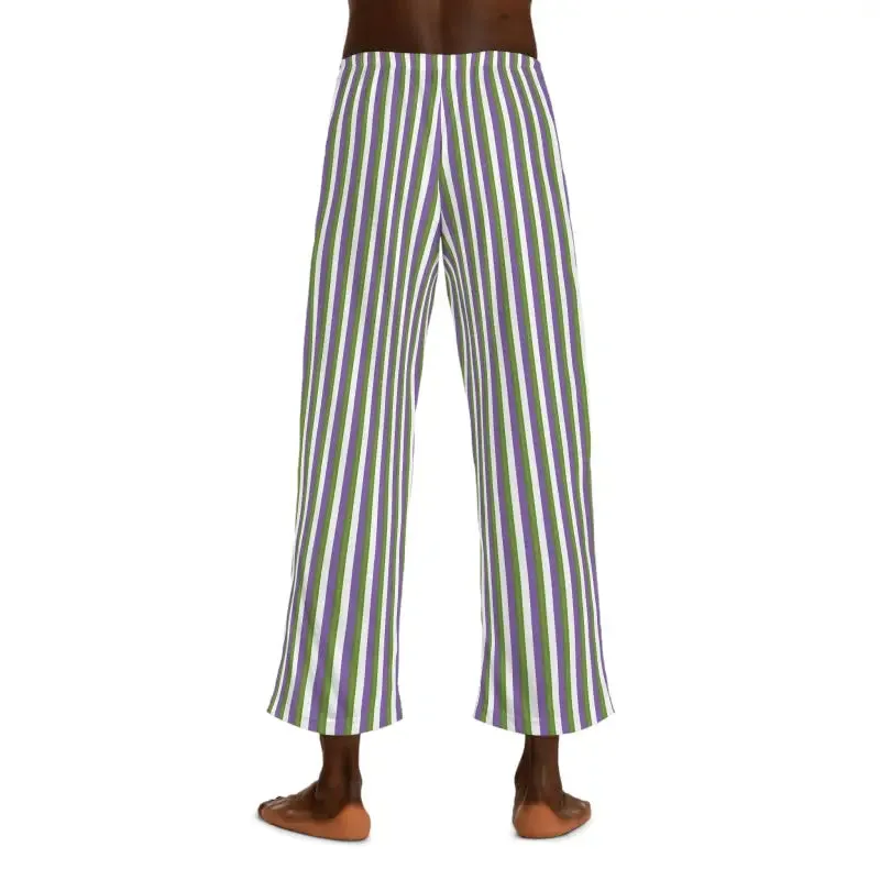 Trendy Purple Stripes Mens Pajama Pants