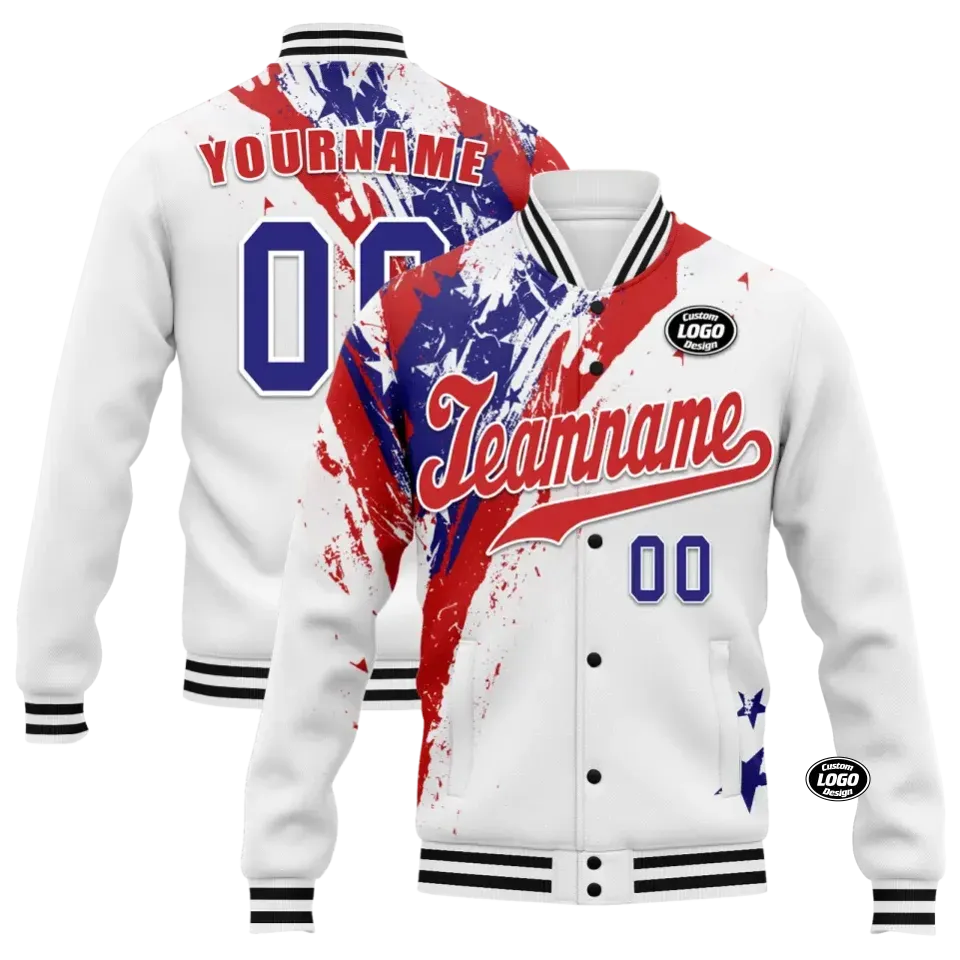 Unique Gift,Personalized Flag Jackets, Custom Patriotic Jackets, Stars and Stripes Jackets for Men and Women