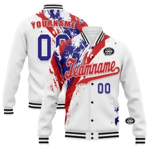 Unique Gift,Personalized Flag Jackets, Custom Patriotic Jackets, Stars and Stripes Jackets for Men and Women