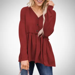 Vanessa Long-Sleeve V-Neck Top