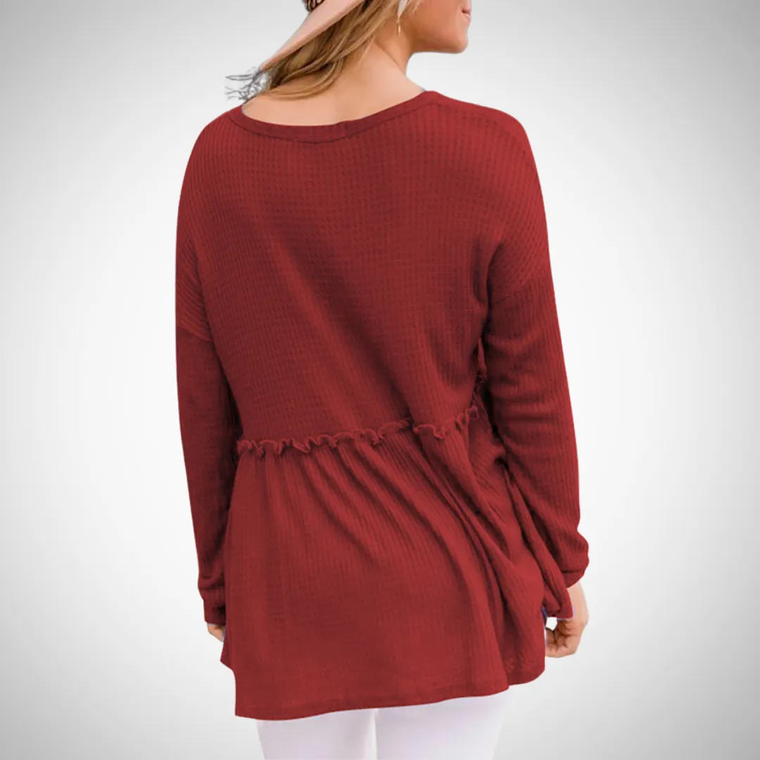 Vanessa Long-Sleeve V-Neck Top