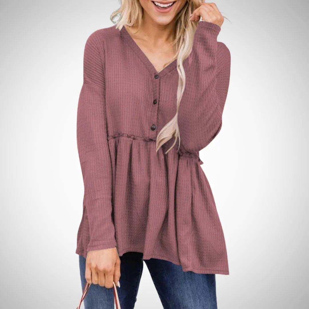 Vanessa Long-Sleeve V-Neck Top
