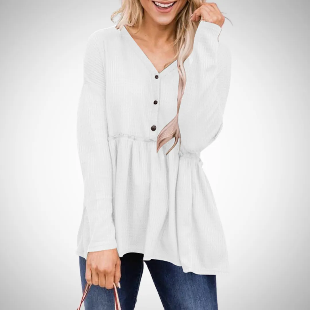 Vanessa Long-Sleeve V-Neck Top