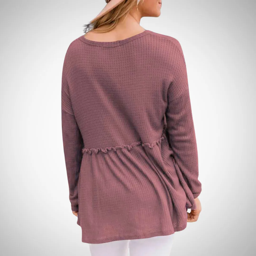 Vanessa Long-Sleeve V-Neck Top