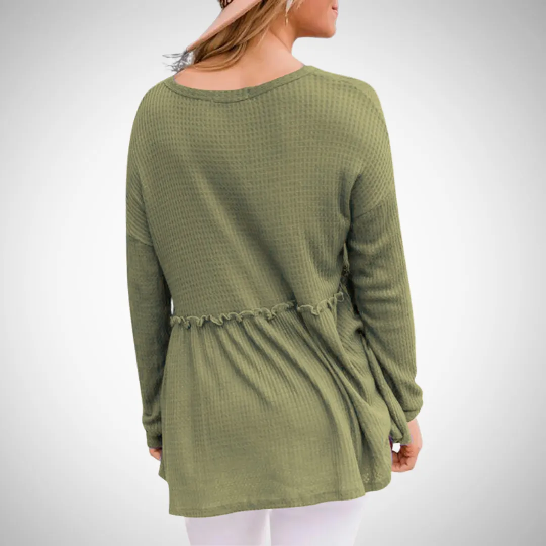 Vanessa Long-Sleeve V-Neck Top