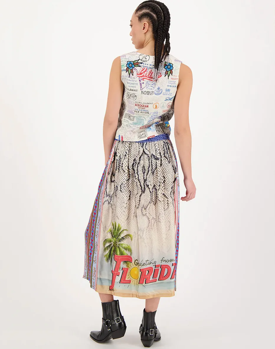 Vanessa printed Midi Skirt / Snake