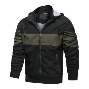 West Louis Spring Patchwork Hooded Bomber Jacket