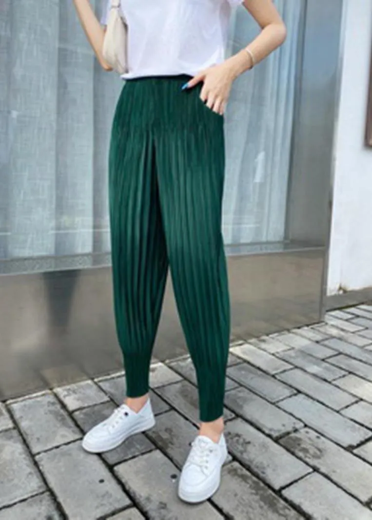 Women Green Chiffon lantern Summer Pants