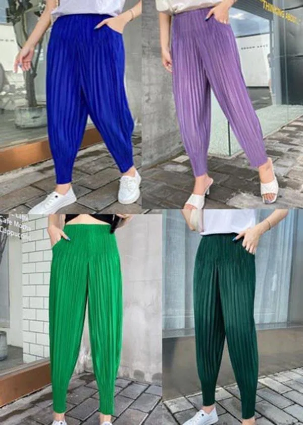 Women Green Chiffon lantern Summer Pants