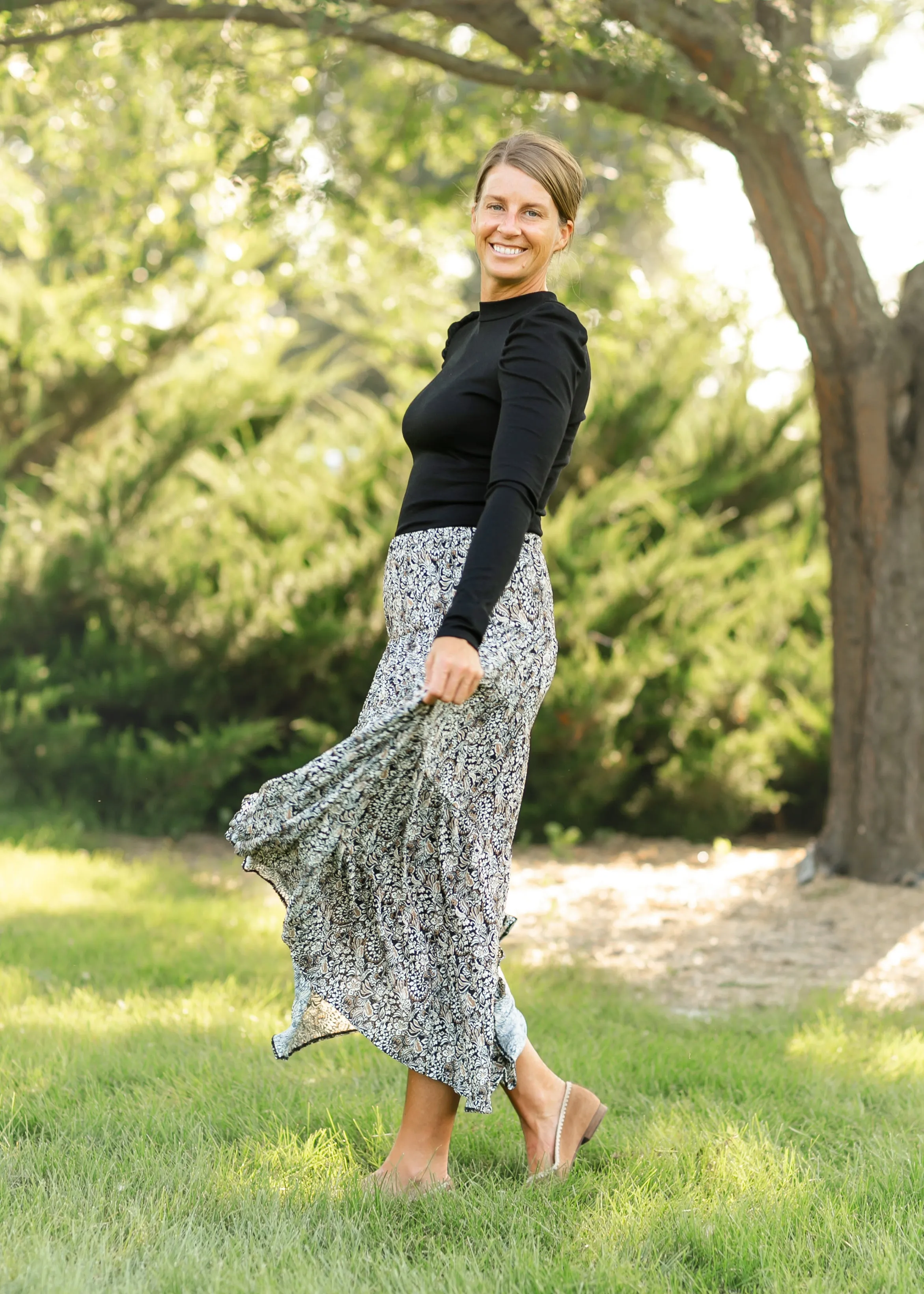 Zendaya Reva Block Tiered Maxi Skirt - FINAL SALE