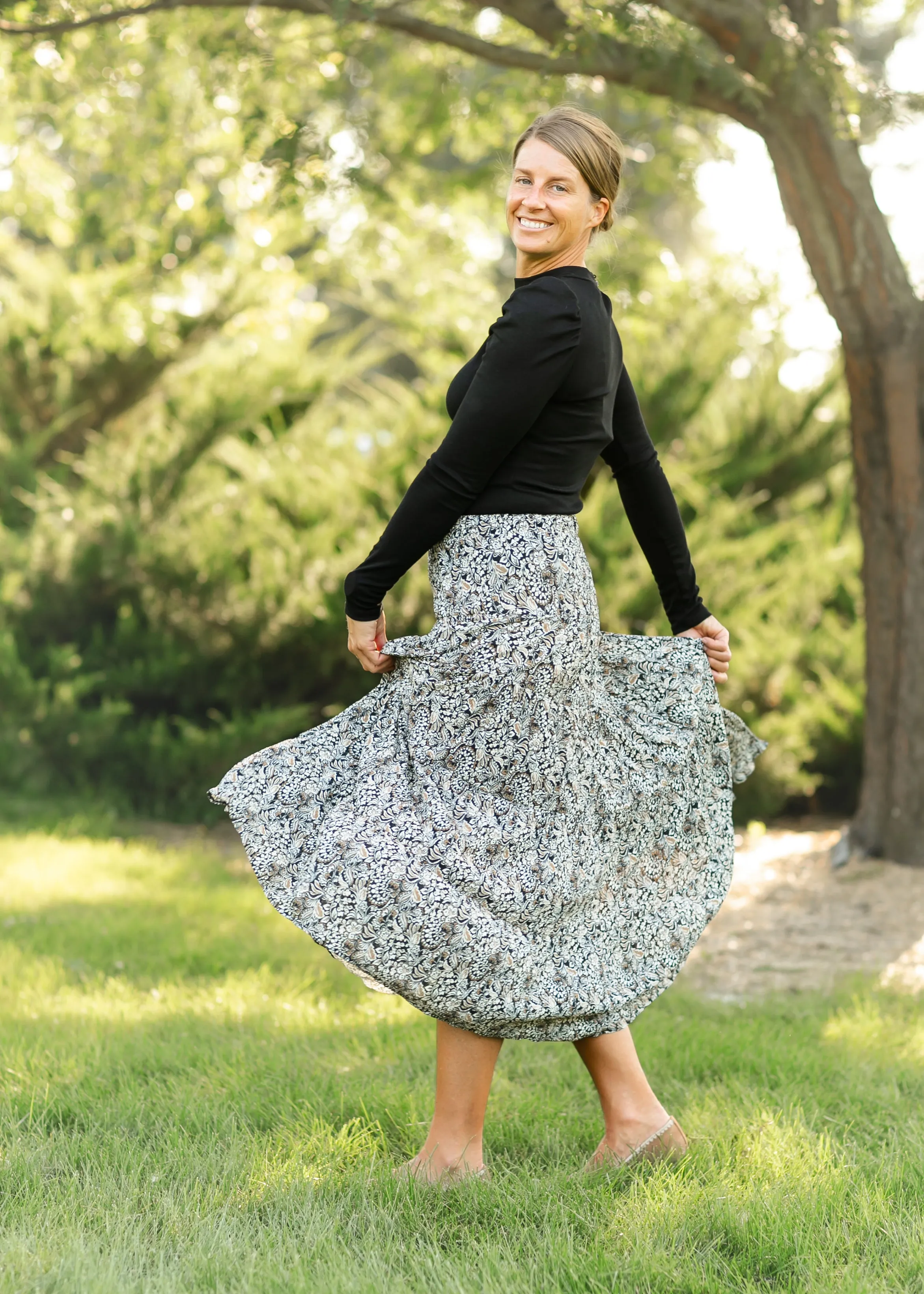Zendaya Reva Block Tiered Maxi Skirt - FINAL SALE