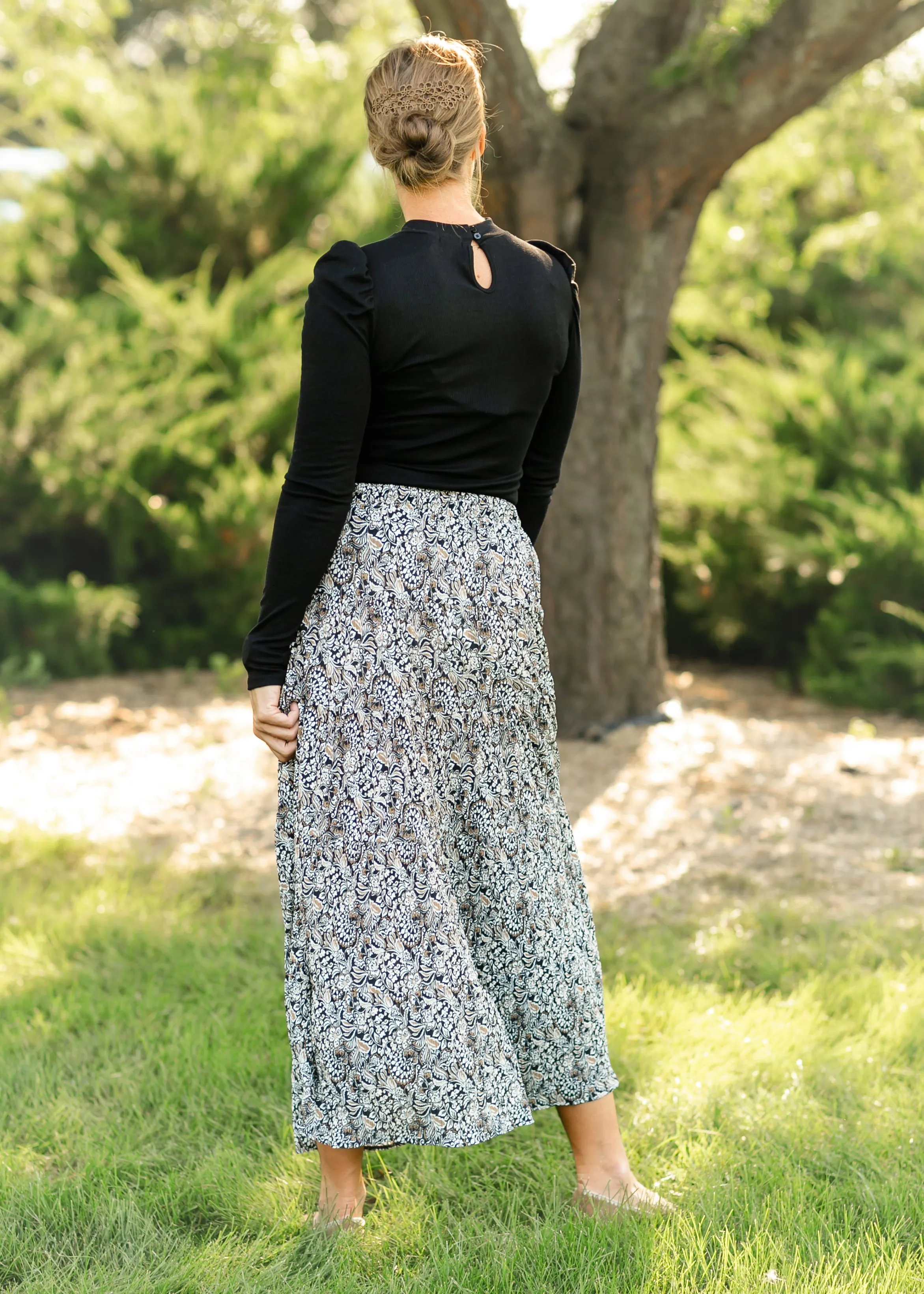 Zendaya Reva Block Tiered Maxi Skirt - FINAL SALE